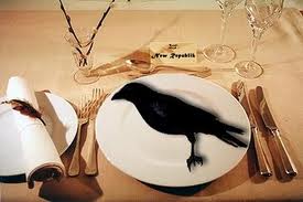 crow on plate