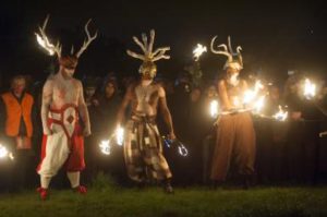 EDINBURGH, UNITED KINGDOM - APRIL 30: Beltane Fire Society performers celebrate the coming of summer by participating in the Beltane Fire Festival on Calton Hill April 30, 2014 in Edinburgh, Scotland. The event celebrates the ending of winter and is a revival of the ancient Celtic and Pagan festival of Beltane, the Gaelic name for the month of May. The festival was first organized in the mid 1980's. (Photo by Roberto Ricciuti/Getty Images)